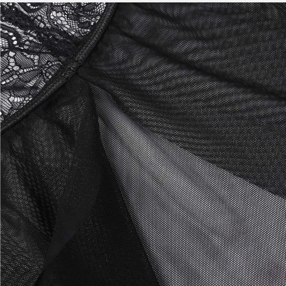 Sexy Lingerie Set Babydoll Lace Floral Halter Sleepwear Set High Neck Chemise US - Picture 5 of 5